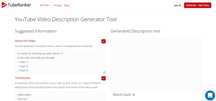 youtube description generator tool